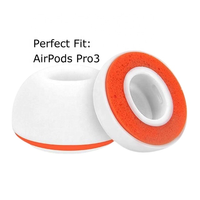 Orange Foam Tips for Airpods Pro 3 Silicone Cover Memory Foam Eartip Noise Reduction Earbuds Pro3 Slow Rebound Foam Ear Tips