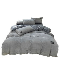 Farine de lait d'hiver Classe A Coral Flour Bed Sheet Cover Flannel Plus Plush duvet cover set 3 pieces blanket bedding
