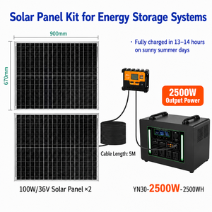 Station d'alimentation portable 2500W 2500Wh avec kit générateur solaire à onde sinusoïdale pure pour camping, travail, bureau mobile et maison - Product Image 1