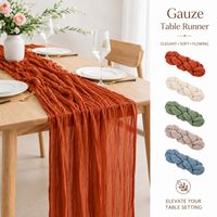 Chemin de table en gaze de coton, style bohème, rustique américain, transparent, nouvelle arrivée pour la décoration de table de mariage, événement, fête d'anniversaire
