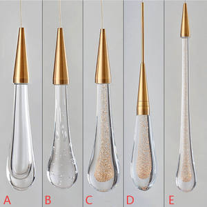 Hauts Plafonds Goutte De Pluie D'or Led Pendentif Lumière Moderne De Luxe Escalier Clair Bulles Long Lustre - Product Image 5