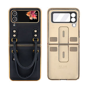 Funda de teléfono de cuero de lujo VIETAO para Samsung para Galaxy <span class=keywords><strong>ZFlip</strong></span> 4/3, funda de mano con anillo, correa de cinta, pantalla plegable electrochapada - Product Image 6