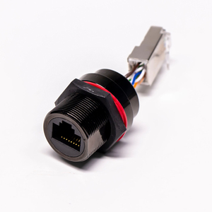 Connecteur étanche IP67 <span class=keywords><strong>RJ45</strong></span> <span class=keywords><strong>Femelle</strong></span> vers Mâle <span class=keywords><strong>Montage</strong></span> sur panneau frontal PCB avec câble arrière - Product Image 5