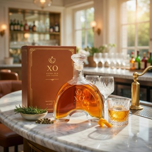 Bouteille en <span class=keywords><strong>verre</strong></span> arquée personnalisée de luxe de 700 ml avec bouchon en liège estampé à chaud pour whisky, vodka, <span class=keywords><strong>vin</strong></span>, tequila - Product Image 5