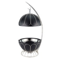 Panci Hot Pot Mewah Stainless Steel Hitam Putih 8L Bulat untuk Prasmanan dan Katering, Laris Terjual
