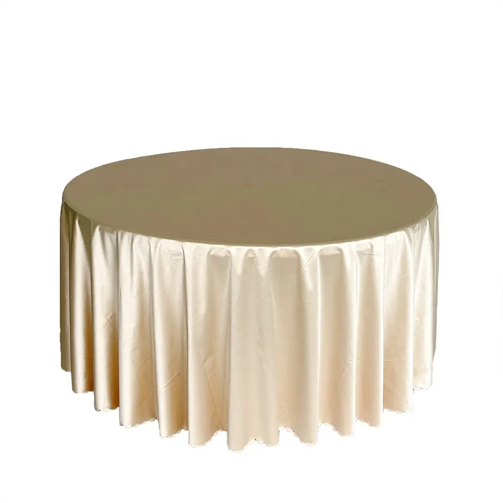 Premium Fabric Round Silk Satin Tablecloth For Wedding Party Banquet Events