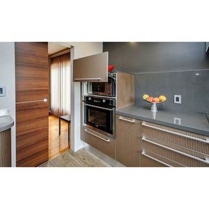 Ensemble complet d'armoires de cuisine en bois, armoires murales modulaires en forme de L, armoires de rangement, armoires de cuisine de luxe personnalisées - Product Image 4