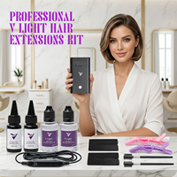 Kit d'extension capillaire rapide V Light avec outils LED UV de qualité supérieure et colle en résine sûre – Vente en gros