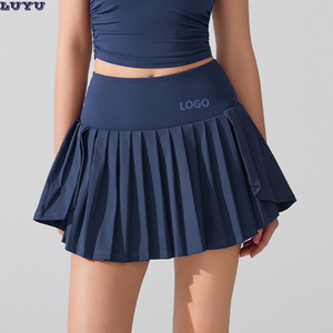 Jupe de sport plissée respirante pour femme, taille haute, design anti-exposition, séchage rapide, avec poches, idéale pour le tennis et le padel - Product Image 3