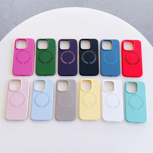 <span class=keywords><strong>Étui</strong></span> magnétique en silicone liquide pour iphone 15 <span class=keywords><strong>étui</strong></span> de téléphone <span class=keywords><strong>à</strong></span> cadre d'objectif matériel <span class=keywords><strong>étui</strong></span> en flanelle de silicone d'origine pour iphone 15pro max - Product Image 1