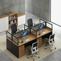Poste de travail modulaire extensible pour 4, 6 ou 8 personnes, avec structure en fer et plateau en bois, idéal pour centre d'appels et villa