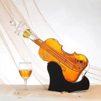 Processus de verre en forme de violon joint épaissi bouteille de médicament en mousse de guitare bouteille créative en forme de bouteille vide