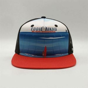หมวกแก๊ป Snapback คุณภาพสูงแบบ Sublimation, หมวกแฟชั่นทรง Trucker 5 แผง ปีกแบน, หมวก Snapback พิมพ์ลายธงชาติอังกฤษใต้ปีกหมวก - Product Image 1