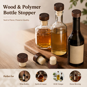 จุกไม้เวียดนาม WeWood ลายวงแหวนต้นไม้ พร้อมจุกโพลิเมอร์ สำหรับปิดขวดวิสกี้ เหล้า และสุราอื่นๆ คุณภาพพรีเมียม รุ่น T Top Cap - Product Image 6
