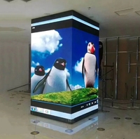 Écran LED d'affichage vidéo mural sans bordure Mds Display à quatre côtés, angle de 90 degrés, colonne, pilier, cube, écran LED, panneau d'affichage LED