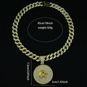 PD3080-3093 i <span class=keywords><strong>segni</strong></span> dello zodiaco ciondolo con catena cubana 15mm di larghezza colore oro materiale in lega GEMINI cancro acquario PISCES - Product Image 5