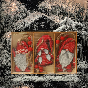 Junnuo 9 pièces Noël 2022 Nouvel An 2023 Cadeau Gnomes de Noël Pendentifs en bois Ornements Décorations de Noël Décoration de la maison Noël Déco - Product Image 3