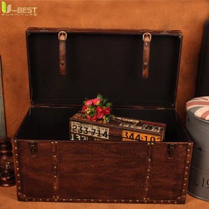 Meubles de salon, de pub, de club, de studio, de style vintage industriel rétro, de qualité supérieure, avec coffre à cigares vintage, table basse - Product Image 4