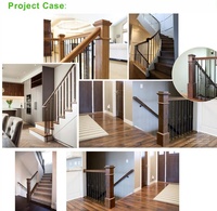 Rampe d'escalier moderne de luxe en laiton et fer forgé avec finition satinée noire décorative, garantie à vie