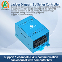 Controlador de programación Oshangming Plc, 4 entradas, 4 salidas de relé, Control industrial PLC con RS232 Modbus Rtu para máquina de embalaje LED