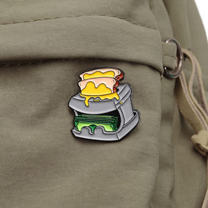 Cartoon Geld Brot Donut Emaille-Anstecknadeln Lustige Dollar-Banknoten-Brosche Revers-Abzeichen Schmuck Geschenk für Freunde - Product Image 3