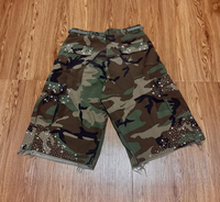 Shorts en strass camouflage de haute qualité MZN avec logo brodé personnalisé pour streetwear