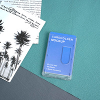 Porte-badge horizontal en plastique ABS dépoli OEM avec fente pour le pouce, distributeur de cartes rigides
