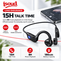 6.0 Headphone Konduksi Tulang Konduksi Udara Tahan Air Earbud Nirkabel Open Ear Layar LED Mikrofon Daya Tahan Baterai Lama
