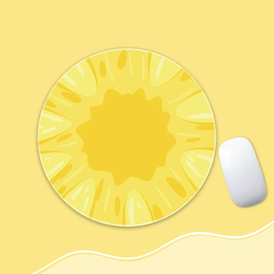Tapis de souris rond et mignon sur le thème des fruits, avec bords cousus, option de design personnalisé élégant - Product Image 6