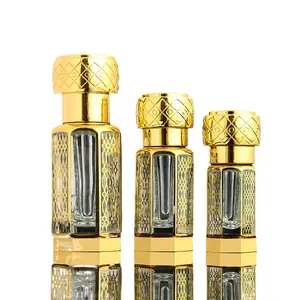 Cristal abstrato Ouro mini Agarwood garrafa Essência óleo garrafa transparente Ouro perfume garrafa