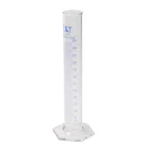 HUAOU Laboratory Glassware Borosilicate Glass 50ml Measuring Cylinder with hexagonal base