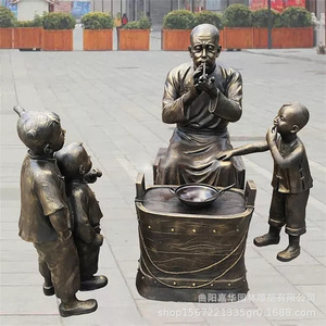 Figuras de fibra de vidrio estilo bronce para beber té, escultura de suelo para exteriores, paquete multipieza - Product Image 4