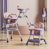 Chaise haute multifonctionnelle pour bébé, chaise haute pliable pour nourrissons avec dossier inclinable à 4 positions, pour les enfants de 6 mois à 6 ans, vente en gros