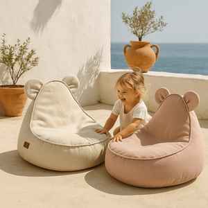 Canapé-lit pour enfants en tissu doux avec design oreilles, pour une utilisation intérieure et extérieure - Product Image 1