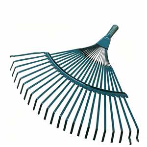 Râteau à gazon robuste en acier inoxydable avec manche en bois de 1,2 m, 22/25 <span class=keywords><strong>dents</strong></span>, pour le nettoyage des feuilles dans le jardin, la pelouse et la cour - Product Image 4