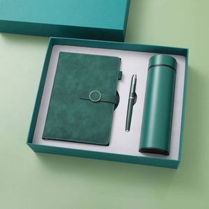 Set de Regalo Promocional de Lujo al por Mayor: Cuaderno de Cuero PU Azul, Bolígrafo, Termo y Botella de Agua Personalizados - Product Image 3