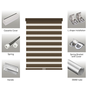 Persianas Enrollables de Poliéster Zebra Inalámbricas Manuales SAMADHI, Diseño de Lujo para Decoración del Hogar, para Ventanas - Product Image 5
