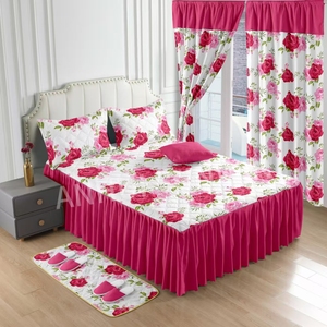 Thấp Moq Tùy Chỉnh 9 Mảnh Bộ Đồ Giường Đặt Tấm Phẳng Vua Kích Thước Giường Váy Nệm Bìa Bộ Cho Phòng Ngủ Với Rèm Cửa Sổ - Product Image 4