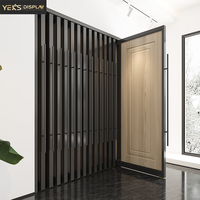 Présentoir à Porte Coulissante en Bois avec Étagère Métallique Amovible, Anti-Humidité et Anti-Corrosion pour l'Affichage d'Échantillons en Showroom