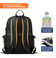 Sac à dos multifonctionnel unisexe étanche grande capacité pour ordinateur portable avec port de chargement USB, personnalisable avec logo – Offre Spéciale
