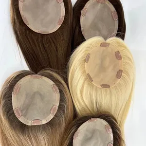 Super natürliches menschliches Haar 6x7 ''Seiden basis menschliches Haar Topper für Frauen