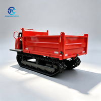 2-tons mini rupsdumper, handbediende rupsvoertuig voor transport in bergen en boomgaarden, met rubberen rupsbanden