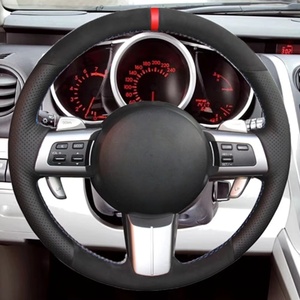 Cubierta de <span class=keywords><strong>volante</strong></span> de gamuza negra suave antideslizante cosida a mano <span class=keywords><strong>para</strong></span> <span class=keywords><strong>Mazda</strong></span> 2009-2013 Miata 2007-2009 de 2012 a - Product Image 2