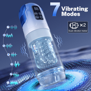 Pompa <span class=keywords><strong>Penis</strong></span> penghisap bergetar, pemukul elektrik realistis, mesin seks Vibrator Pria berputar, cangkir masturbasi pria - Product Image 3