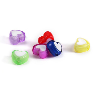 Colorful Heart Shaped Beads For DIY Jewelry Making <b>Couple</b> <b>Bracelets</b> Necklaces Pendants 50Pcs Valentine'S Day Accessories - Product Image 1