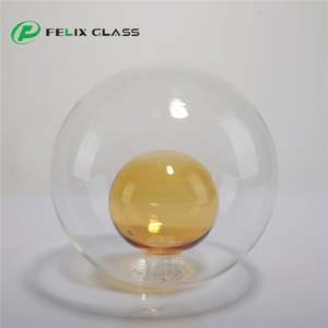 Pantalla de Lámpara de Mesa de Doble Pared de Vidrio Borosilicato 3.3 de Color Ámbar, Soplada a Mano, para Decoración del Hogar e Iluminación Interior, de Fábrica OEM - Product Image 4