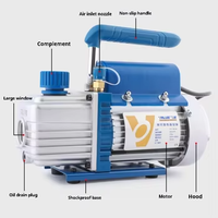 Mini climatiseur portable Pompe à vide - Outil de réfrigération CVC avec moteur 1/5HP pour la réparation de climatisation automobile et l'utilisation domestique FY-1H-N