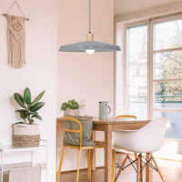 Nouvelle lampe suspendue acoustique en feutre gris à économie d'énergie, angle de faisceau de 360°, taille moyenne, pour éclairage de plafond de maison, bureau, restaurant