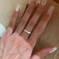 Bague double YW pour femme, inaltérable, en cuivre, motif géométrique, pour l'index