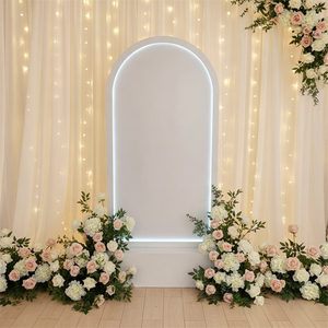Letrero Decorativo para Bodas MILE, Personalizado, de PVC Blanco, Hecho a Mano, con Caja de Flores Encantadora, Letrero de Bienvenida para Invitados con Luz LED - Product Image 1
